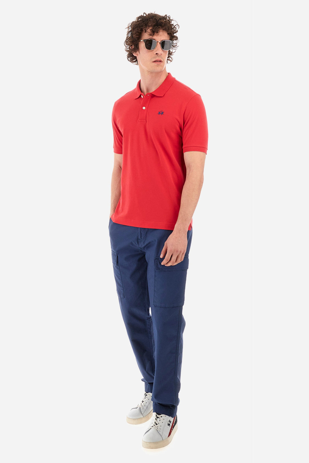 La Martina Regular Fit Polos in Cotton Mix -  YMP300-PK001- Concorde Fashion#color_red-06008