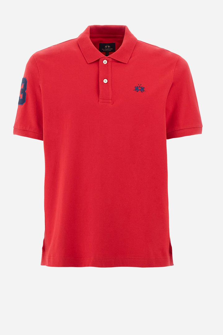 La Martina Regular Fit Polos in Cotton Mix -  YMP300-PK001- Concorde Fashion#color_red-06008