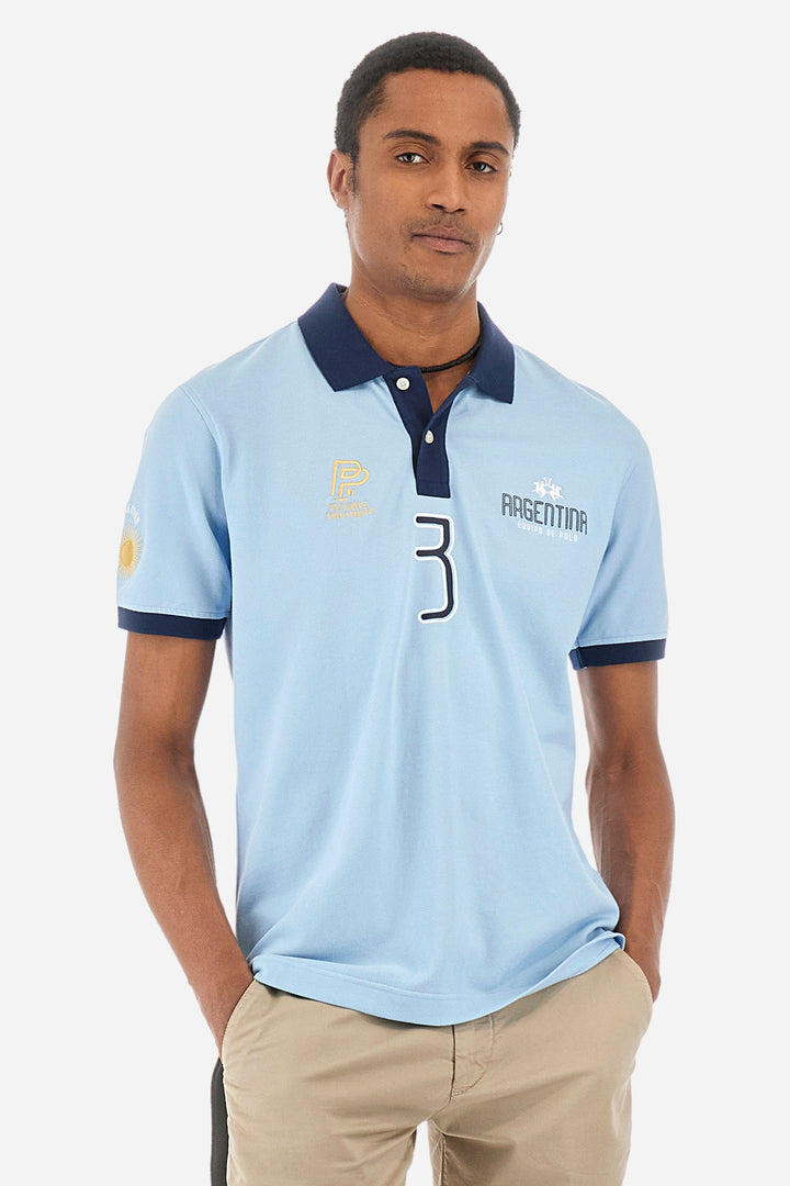 La Martina Regular Fit Polos in Cotton Mix -  YMP305-PK001- Concorde Fashion#color_blue-07003