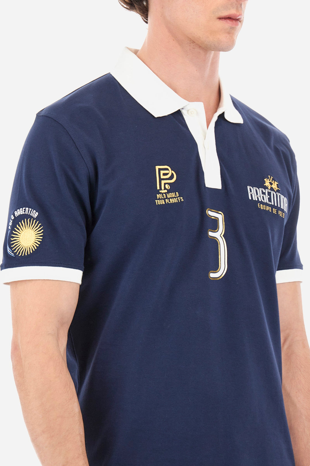 La Martina Regular Fit Polos in Cotton Mix -  YMP305-PK001- Concorde Fashion#color_navy-07017