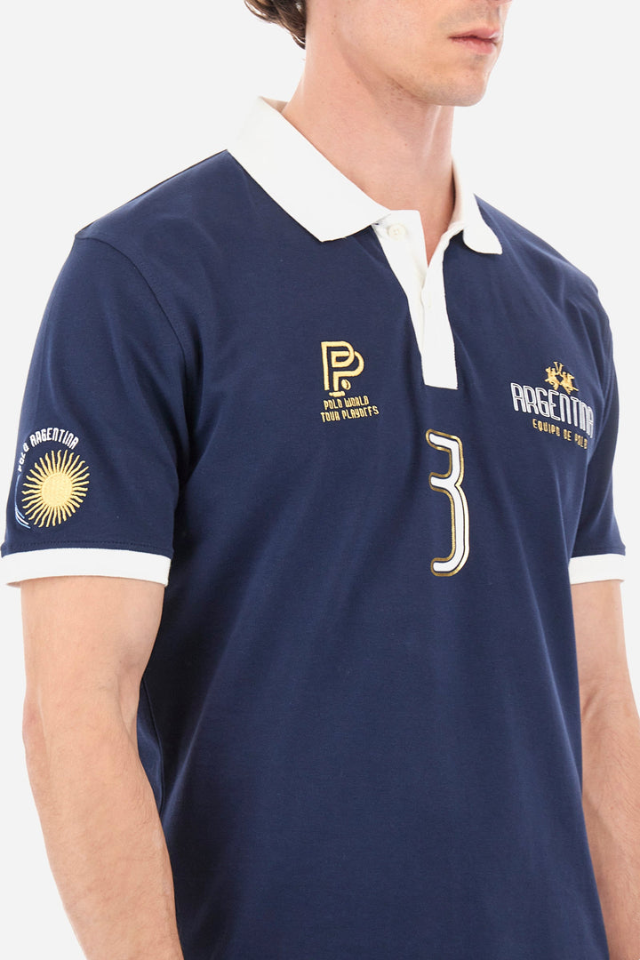 La Martina Regular Fit Polos in Cotton Mix -  YMP305-PK001- Concorde Fashion#color_navy-07017