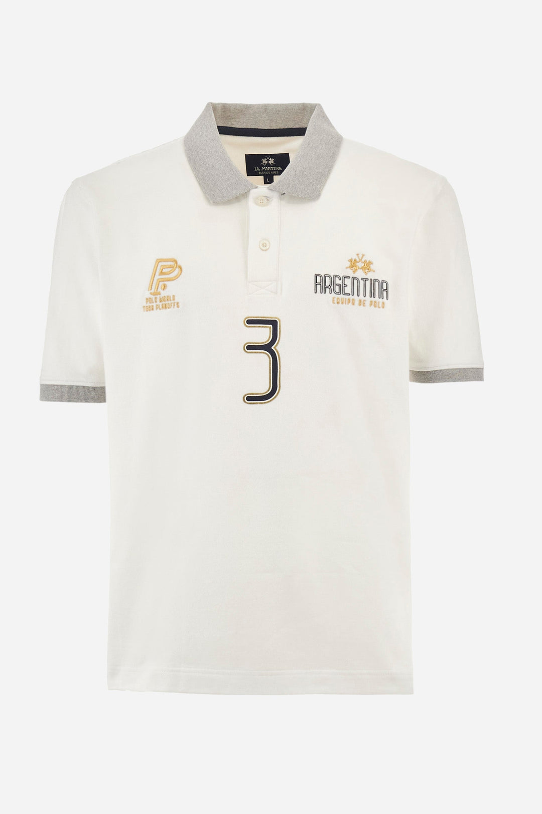 La Martina Regular Fit Polos in Cotton Mix -  YMP305-PK001- Concorde Fashion#color_white-00001