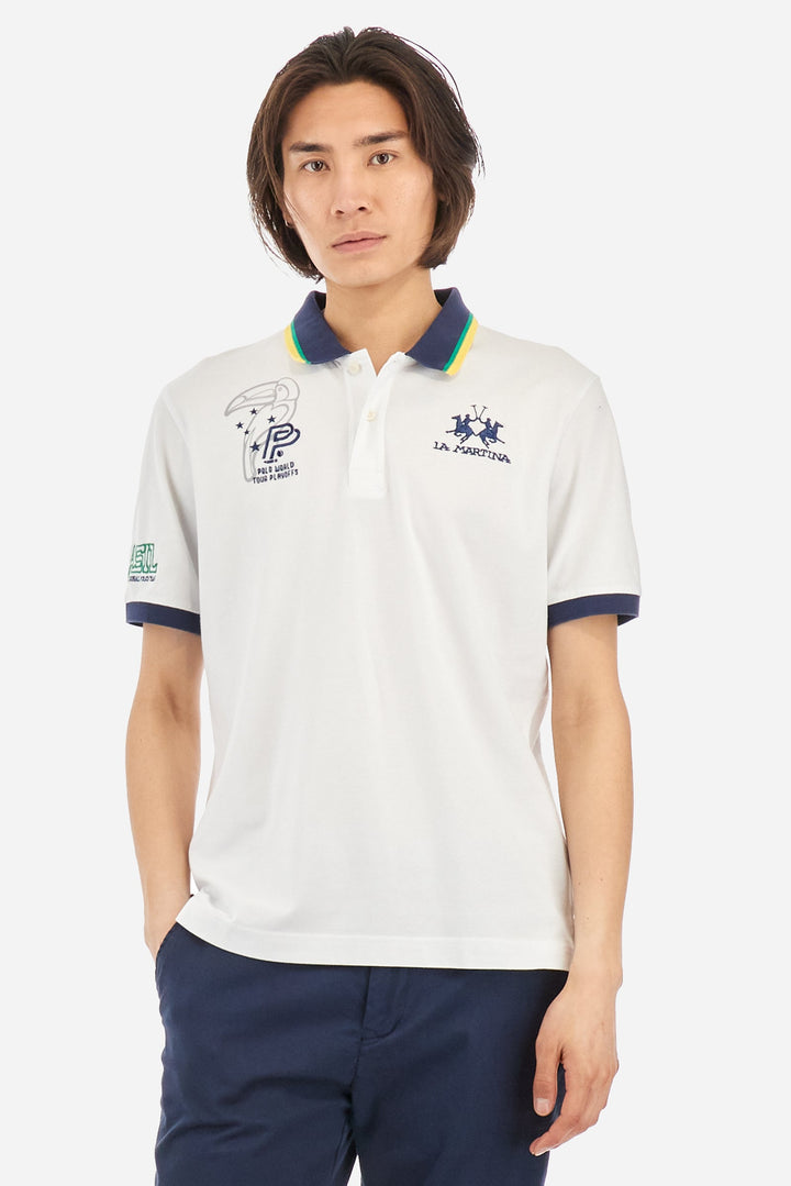 La Martina Regular Fit Polos in Cotton Mix -  YMP308-PK001- Concorde Fashion#color_white-00001