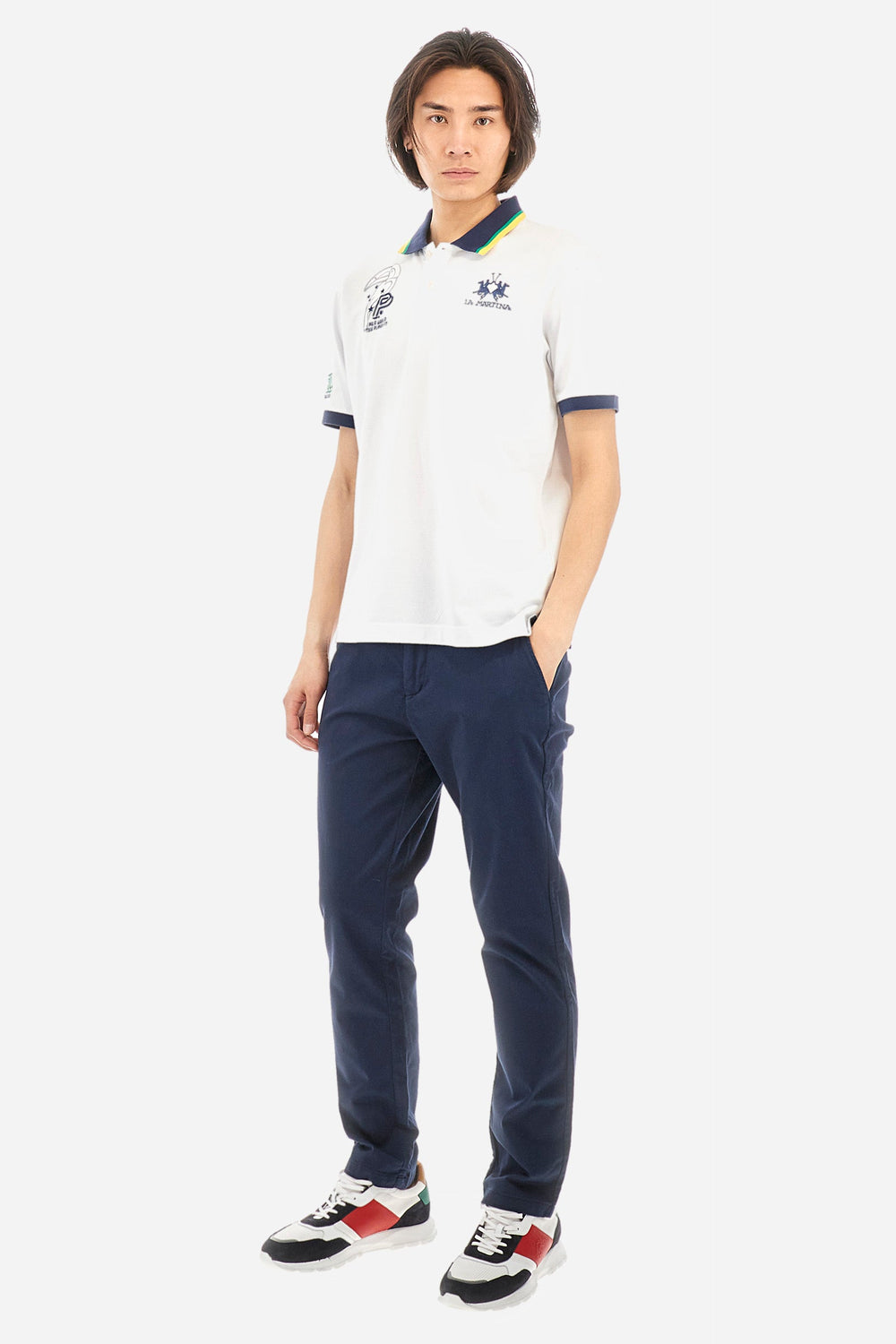 La Martina Regular Fit Polos in Cotton Mix -  YMP308-PK001- Concorde Fashion#color_white-00001
