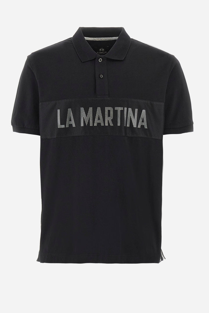 La Martina Regular Fit Polos in Cotton Mix -  YMP310-JS324- Concorde Fashion#color_black-09999