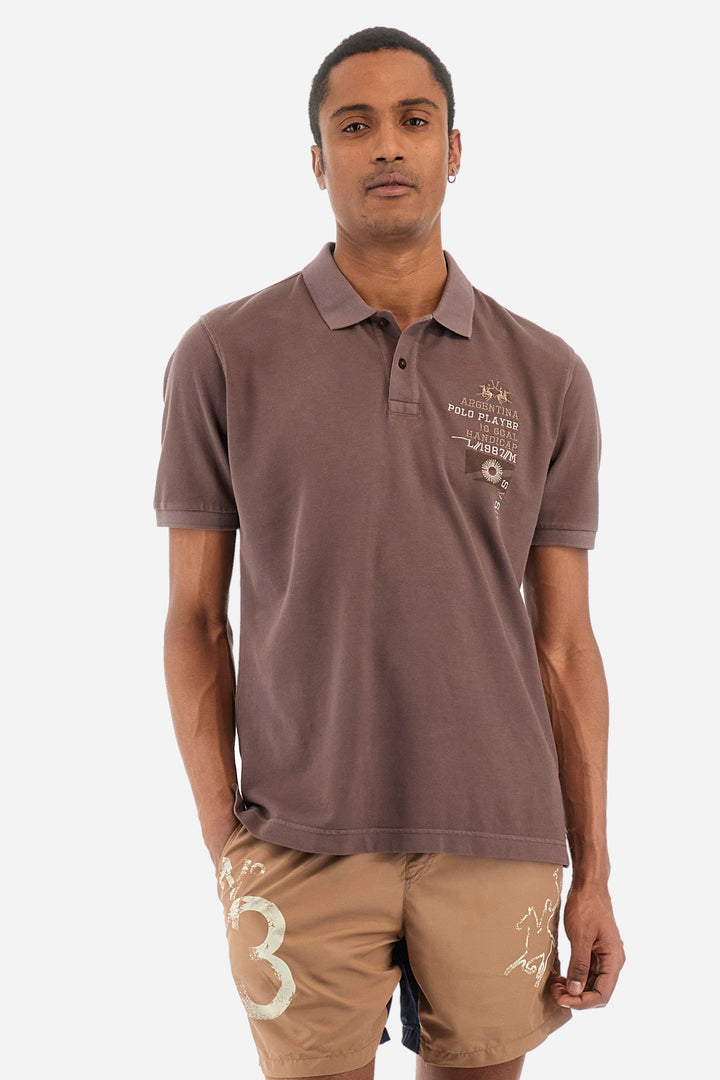 La Martina Regular Fit Polos in Cotton -  YMP311-PK097- Concorde Fashion#color_brown-04075