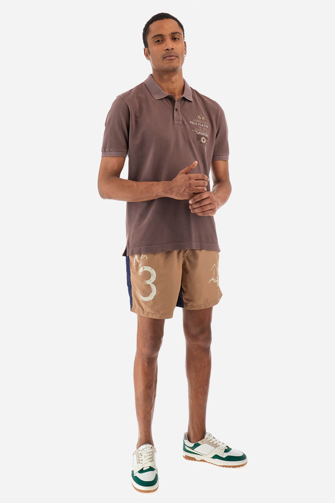 La Martina Regular Fit Polos in Cotton -  YMP311-PK097- Concorde Fashion#color_brown-04075