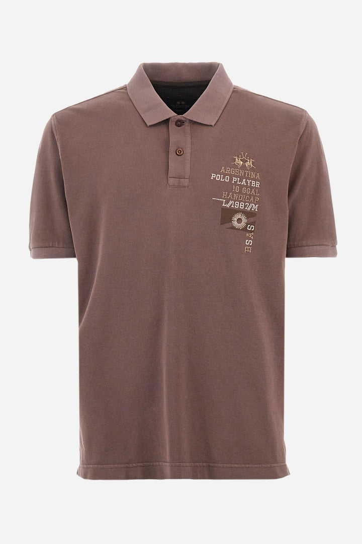 La Martina Regular Fit Polos in Cotton -  YMP311-PK097- Concorde Fashion#color_brown-04075