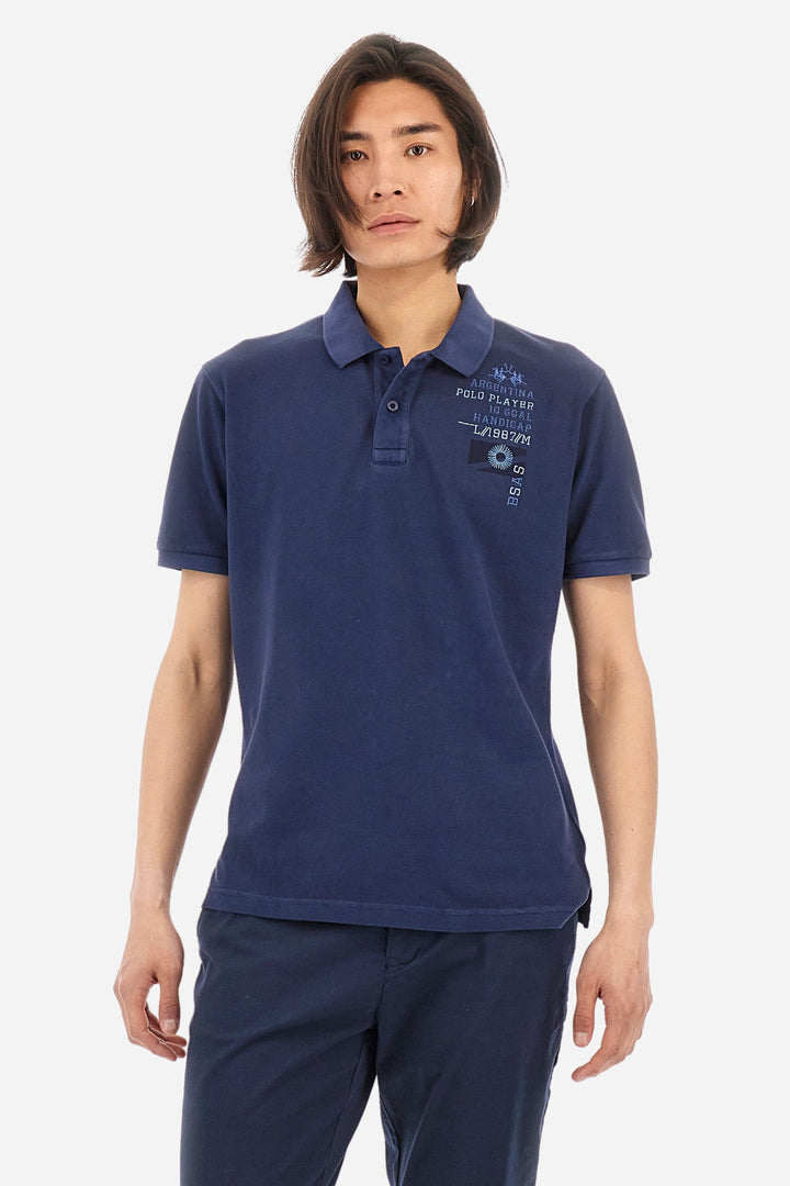 La Martina Regular Fit Polos in Cotton -  YMP311-PK097- Concorde Fashion#color_navy-07017