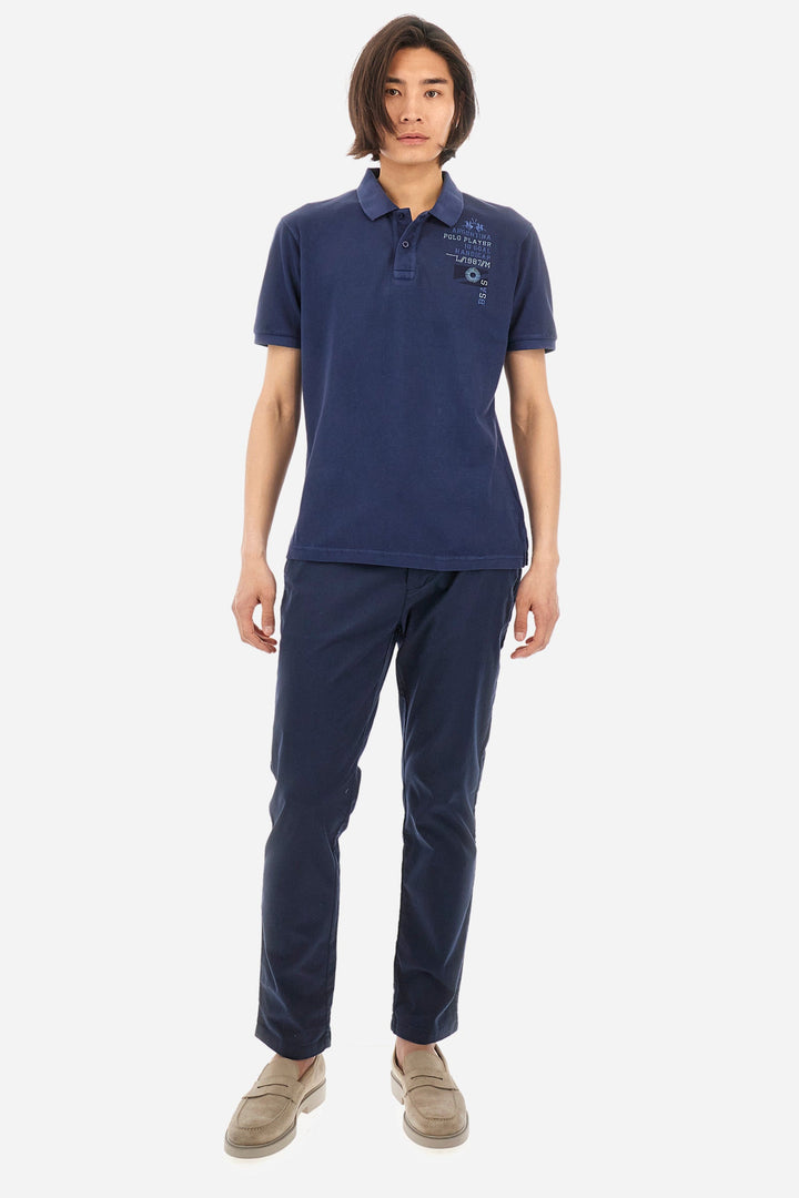La Martina Regular Fit Polos in Cotton -  YMP311-PK097- Concorde Fashion#color_navy-07017