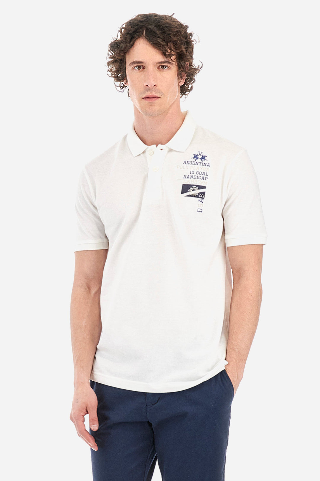 La Martina Regular Fit Polos in Cotton -  YMP311-PK097- Concorde Fashion#color_white-00002