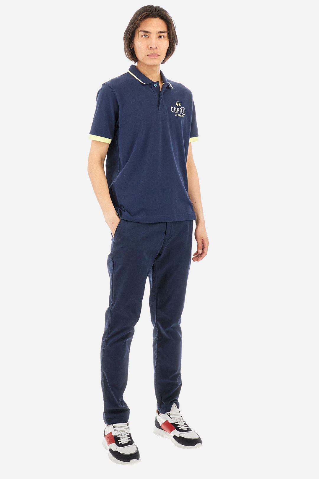 La Martina Regular Fit Polos in Cotton Mix -  YMP314-PK001- Concorde Fashion#color_navy-07017