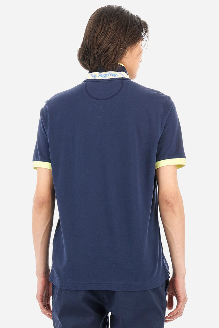La Martina Regular Fit Polos in Cotton Mix -  YMP314-PK001- Concorde Fashion#color_navy-07017