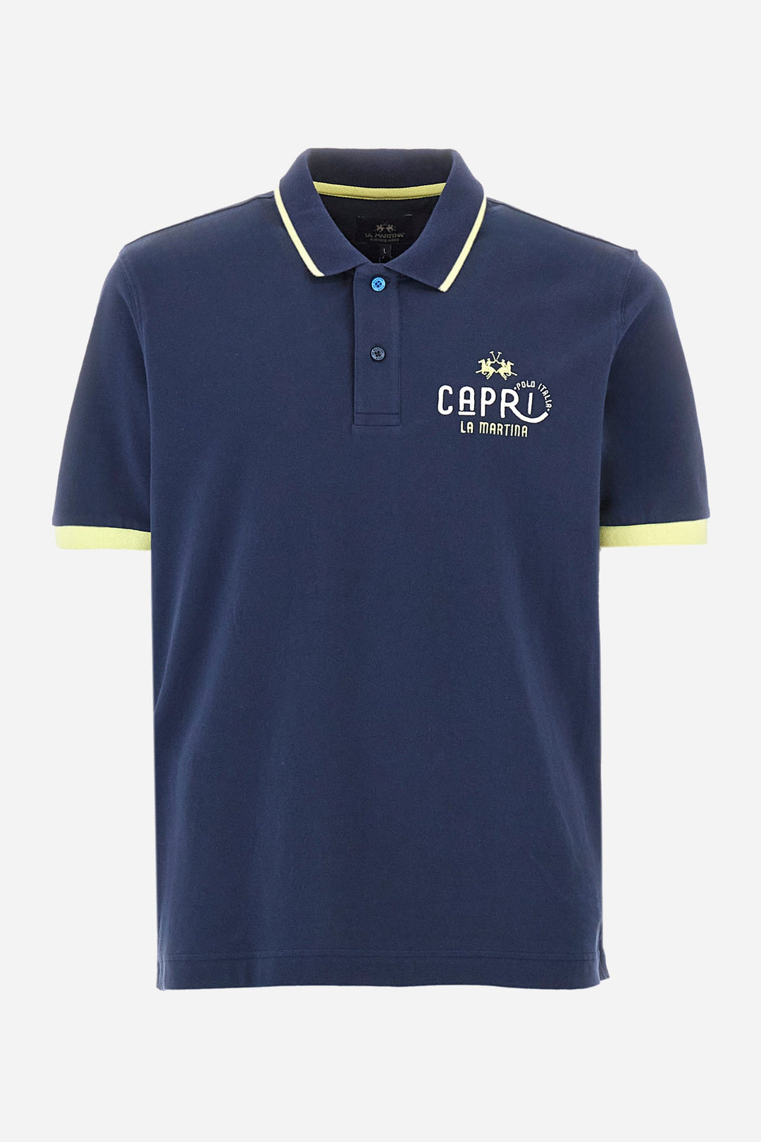 La Martina Regular Fit Polos in Cotton Mix -  YMP314-PK001- Concorde Fashion#color_navy-07017
