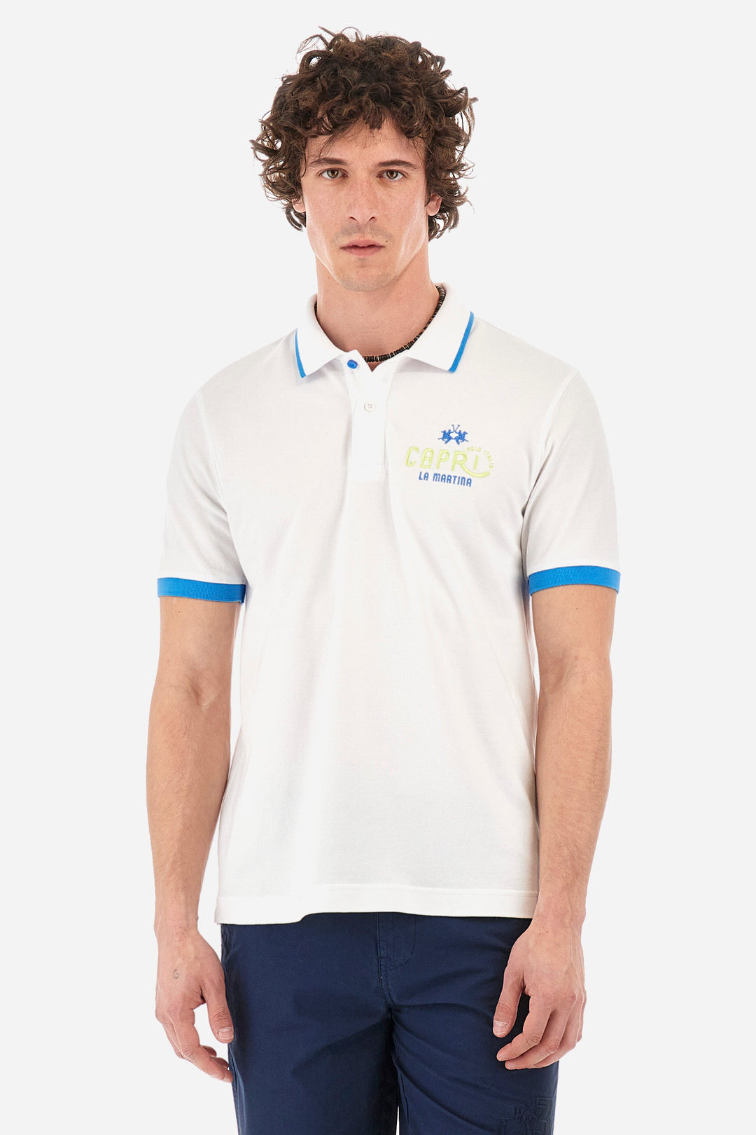 La Martina Regular Fit Polos in Cotton Mix -  YMP314-PK001- Concorde Fashion#color_white-00001