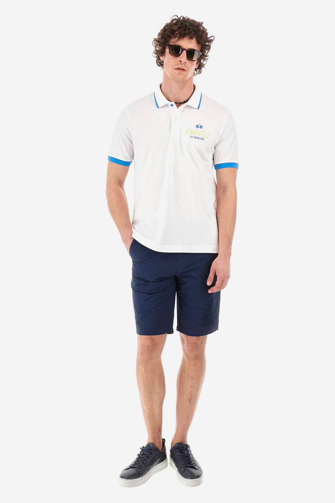 La Martina Regular Fit Polos in Cotton Mix -  YMP314-PK001- Concorde Fashion#color_white-00001