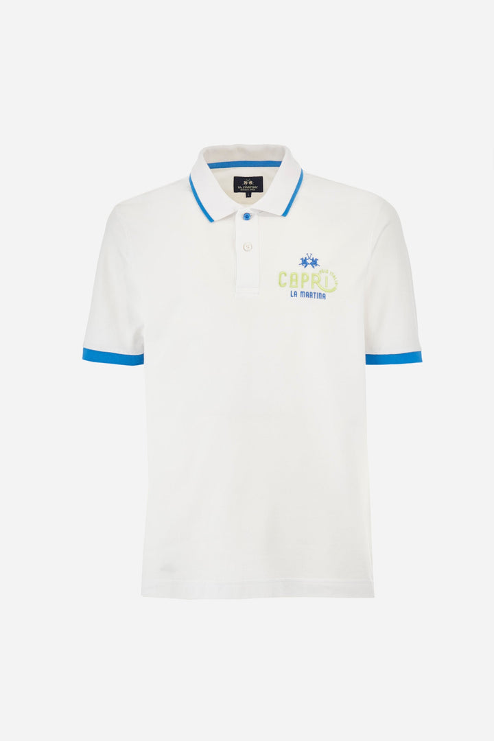 La Martina Regular Fit Polos in Cotton Mix -  YMP314-PK001- Concorde Fashion#color_white-00001