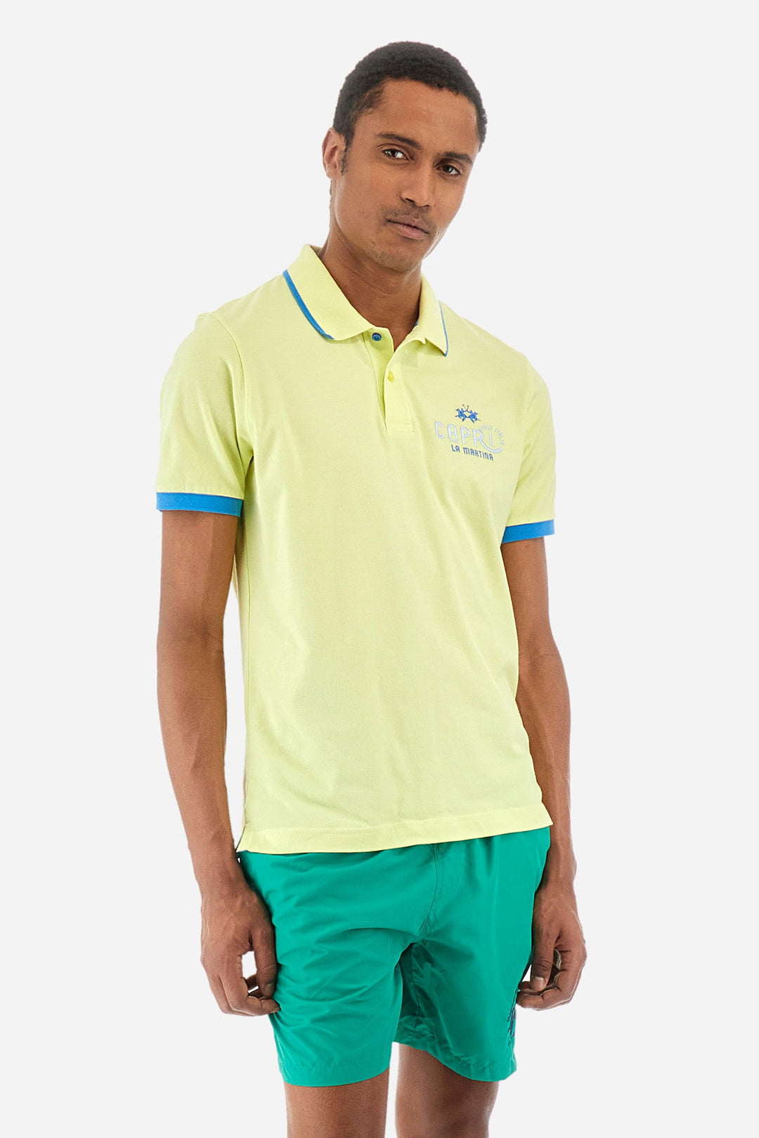 La Martina Regular Fit Polos in Cotton Mix -  YMP314-PK001- Concorde Fashion#color_yellow-03135