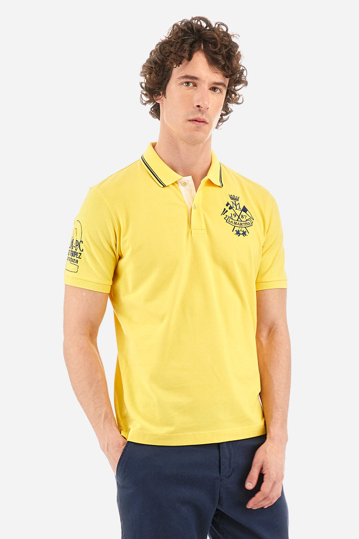 La Martina Regular Fit Polos in Cotton Mix -  YMP316-PK001- Concorde Fashion#color_gold-02101