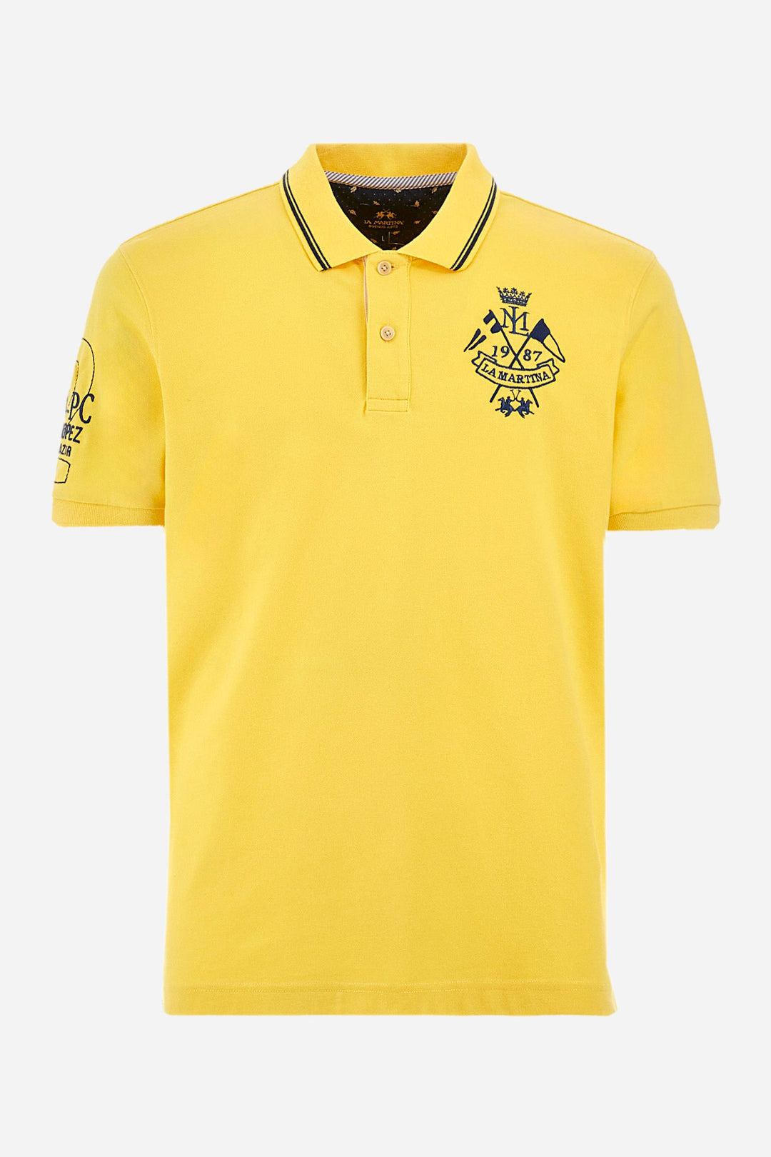 La Martina Regular Fit Polos in Cotton Mix -  YMP316-PK001- Concorde Fashion#color_gold-02101