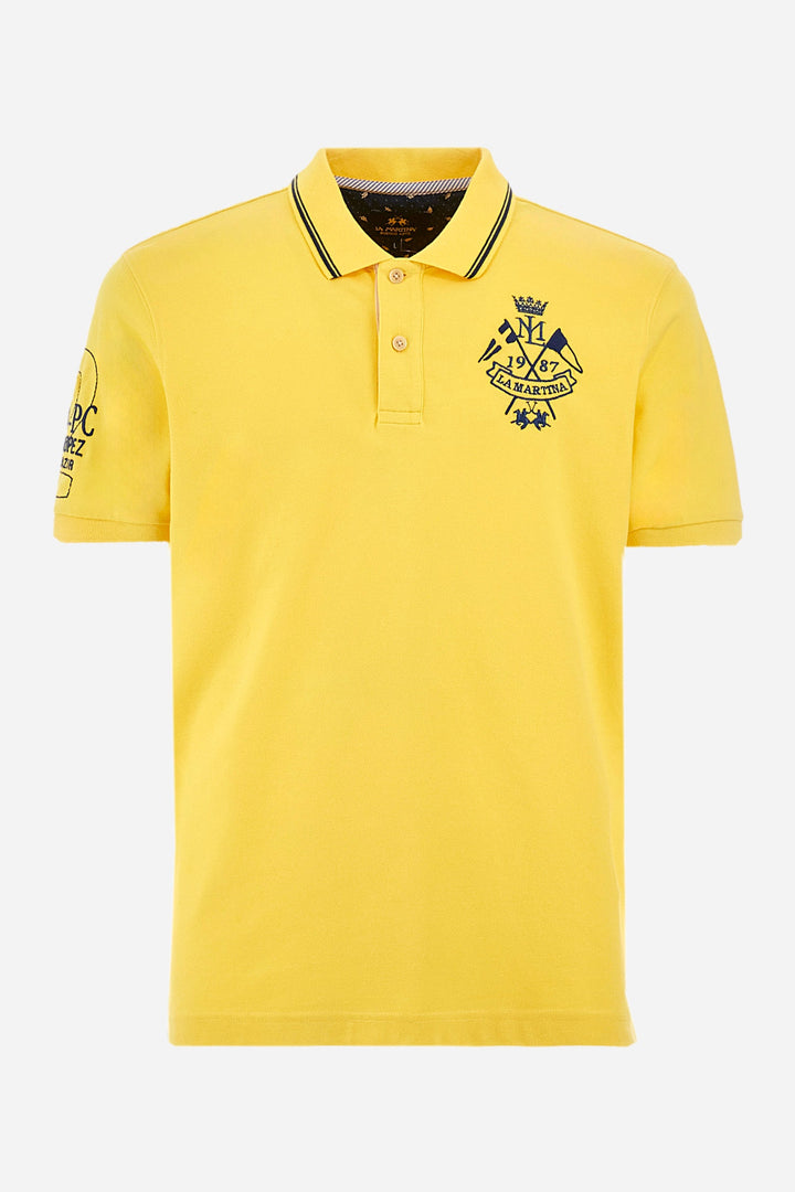 La Martina Regular Fit Polos in Cotton Mix -  YMP316-PK001- Concorde Fashion#color_gold-02101