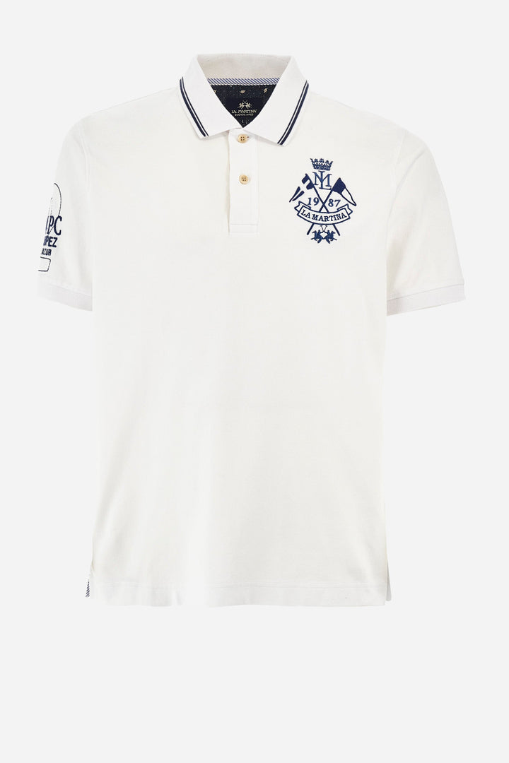 La Martina Regular Fit Polos in Cotton Mix -  YMP316-PK001- Concorde Fashion#color_white-00001
