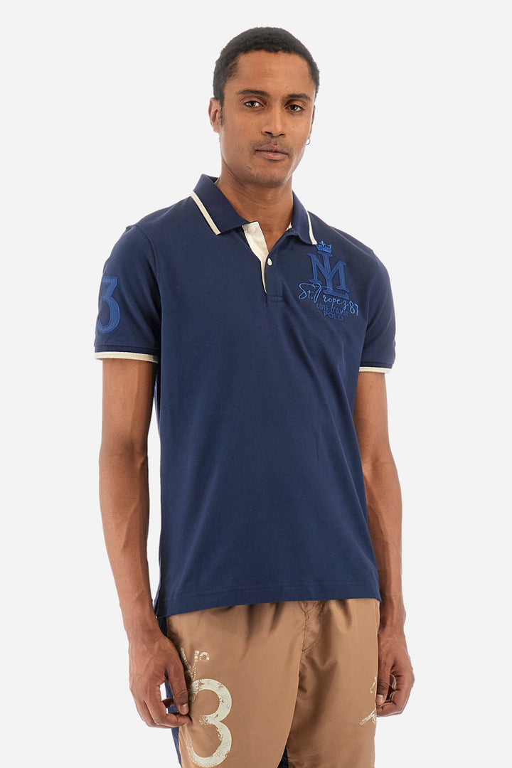 La Martina Regular Fit Polos in Cotton Mix -  YMP317-PK001- Concorde Fashion#color_navy-07017