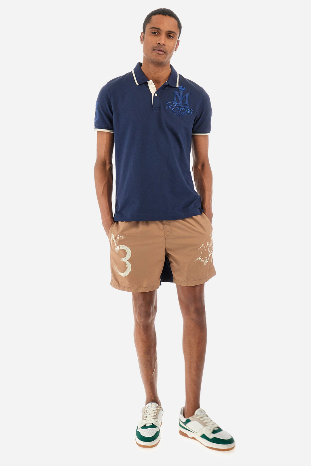 La Martina Regular Fit Polos in Cotton Mix -  YMP317-PK001- Concorde Fashion#color_navy-07017