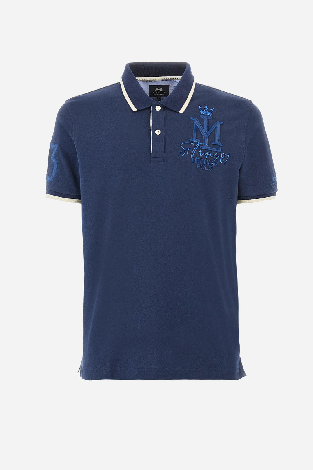 La Martina Regular Fit Polos in Cotton Mix -  YMP317-PK001- Concorde Fashion#color_navy-07017