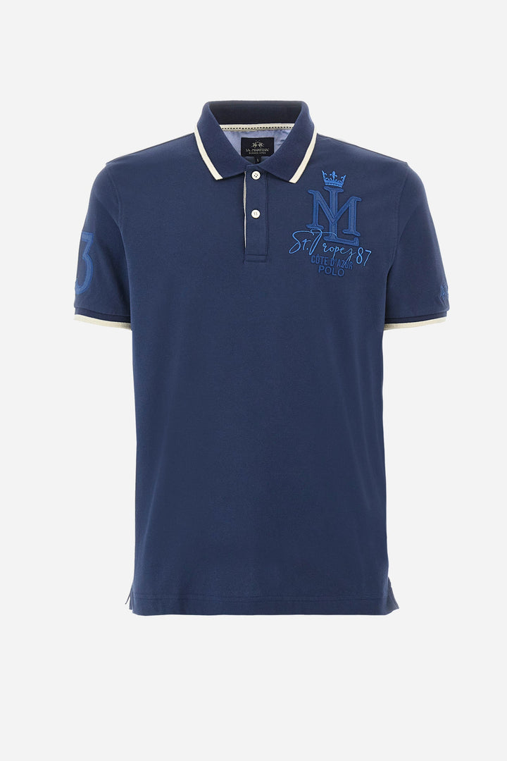 La Martina Regular Fit Polos in Cotton Mix -  YMP317-PK001- Concorde Fashion#color_navy-07017