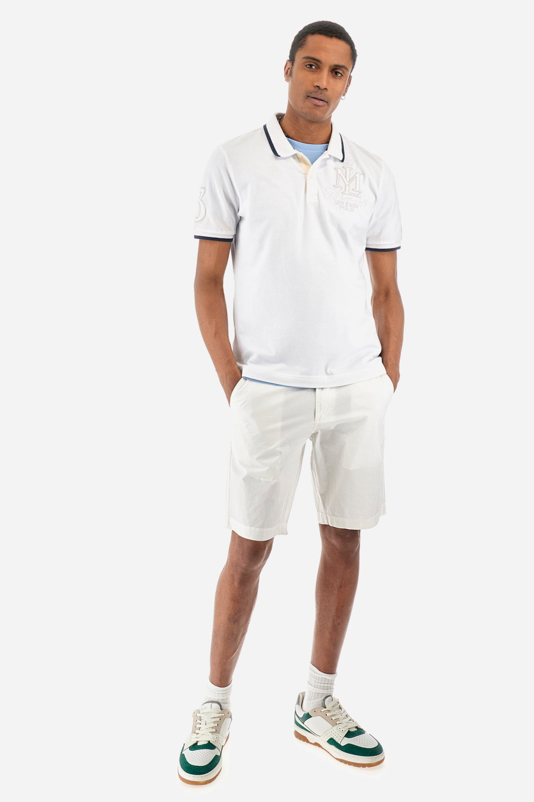 La Martina Regular Fit Polos in Cotton Mix -  YMP317-PK001- Concorde Fashion#color_white-00001
