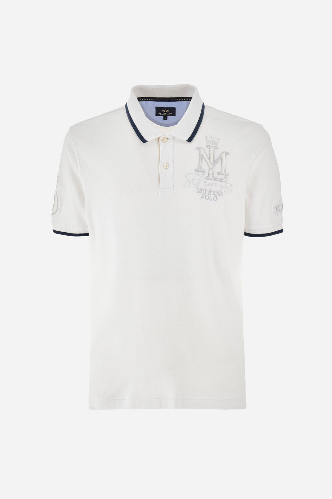 La Martina Regular Fit Polos in Cotton Mix -  YMP317-PK001- Concorde Fashion#color_white-00001