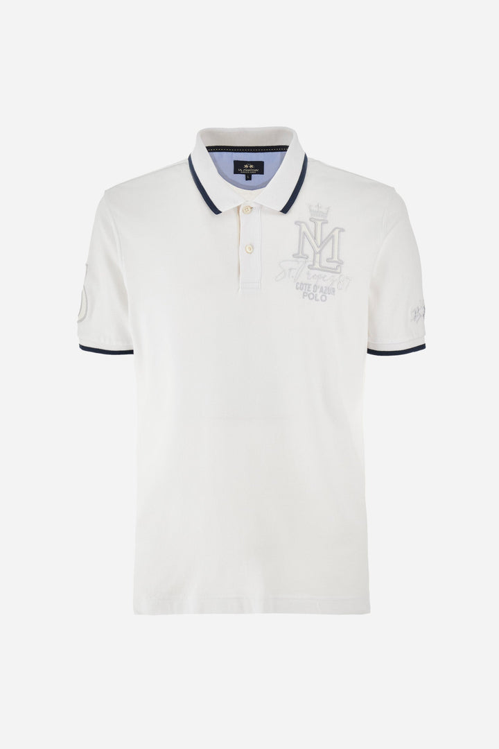 La Martina Regular Fit Polos in Cotton Mix -  YMP317-PK001- Concorde Fashion#color_white-00001