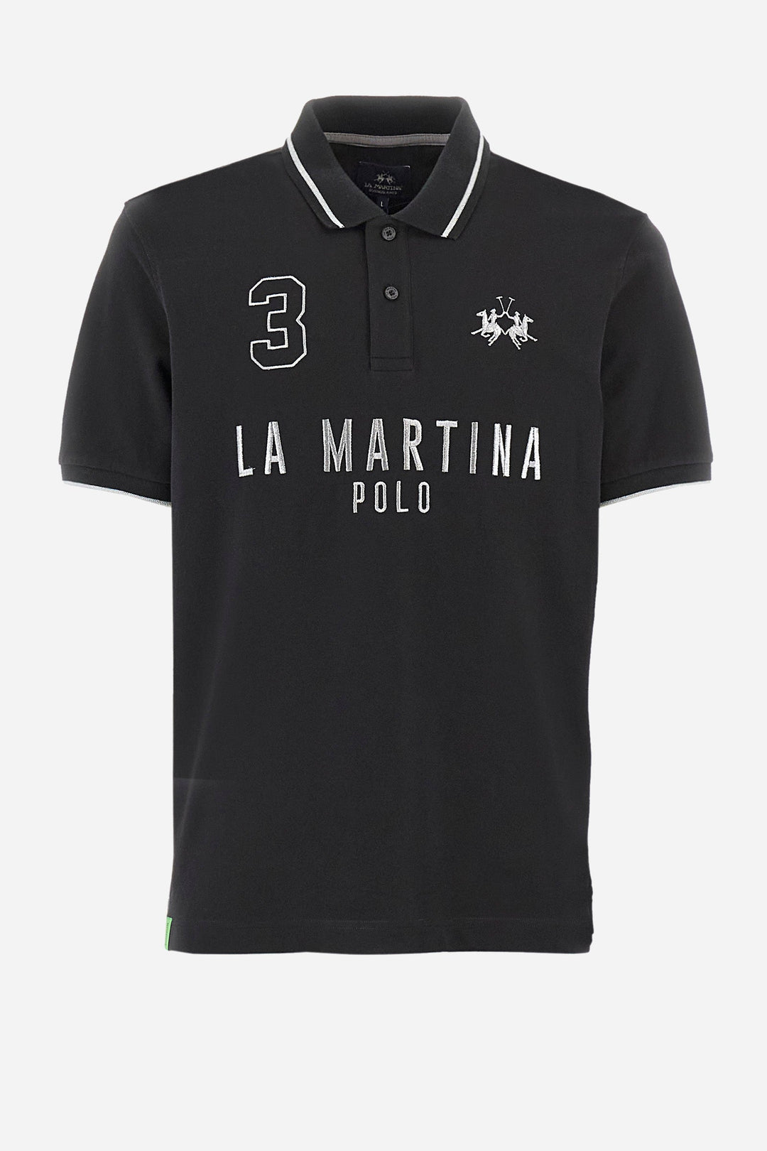 La Martina Regular Fit Polos in Cotton Mix -  YMP320-PK001- Concorde Fashion#color_black-09999