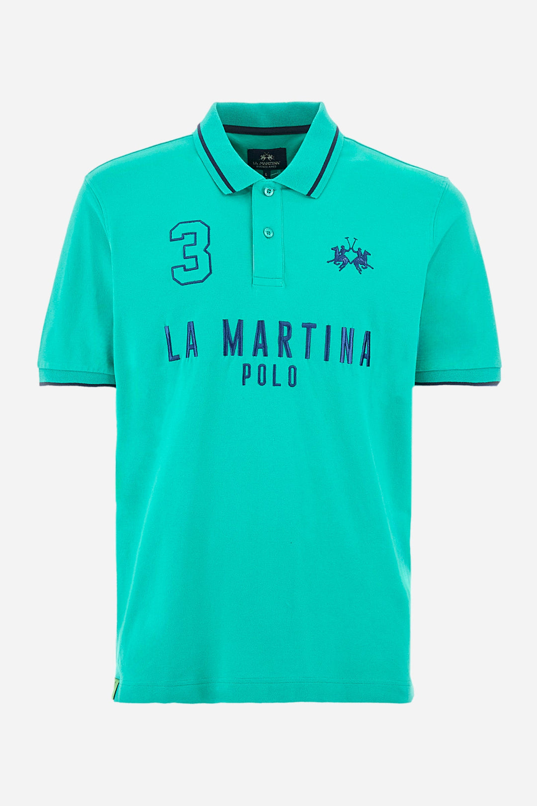 La Martina Regular Fit Polos in Cotton Mix -  YMP320-PK001- Concorde Fashion#color_green-03123