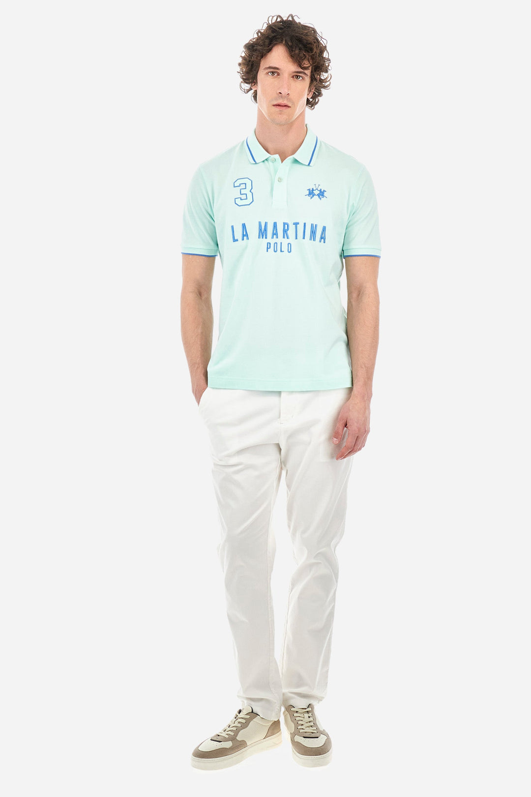 La Martina Regular Fit Polos in Cotton Mix -  YMP320-PK001- Concorde Fashion#color_green-07163