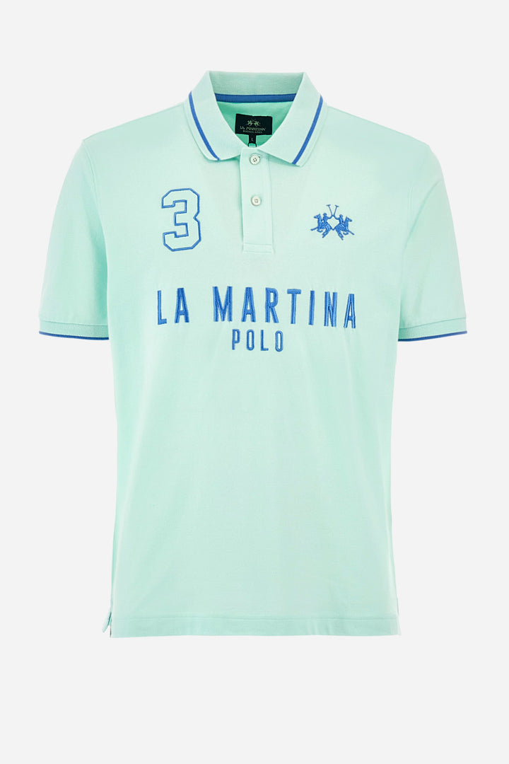 La Martina Regular Fit Polos in Cotton Mix -  YMP320-PK001- Concorde Fashion#color_green-07163