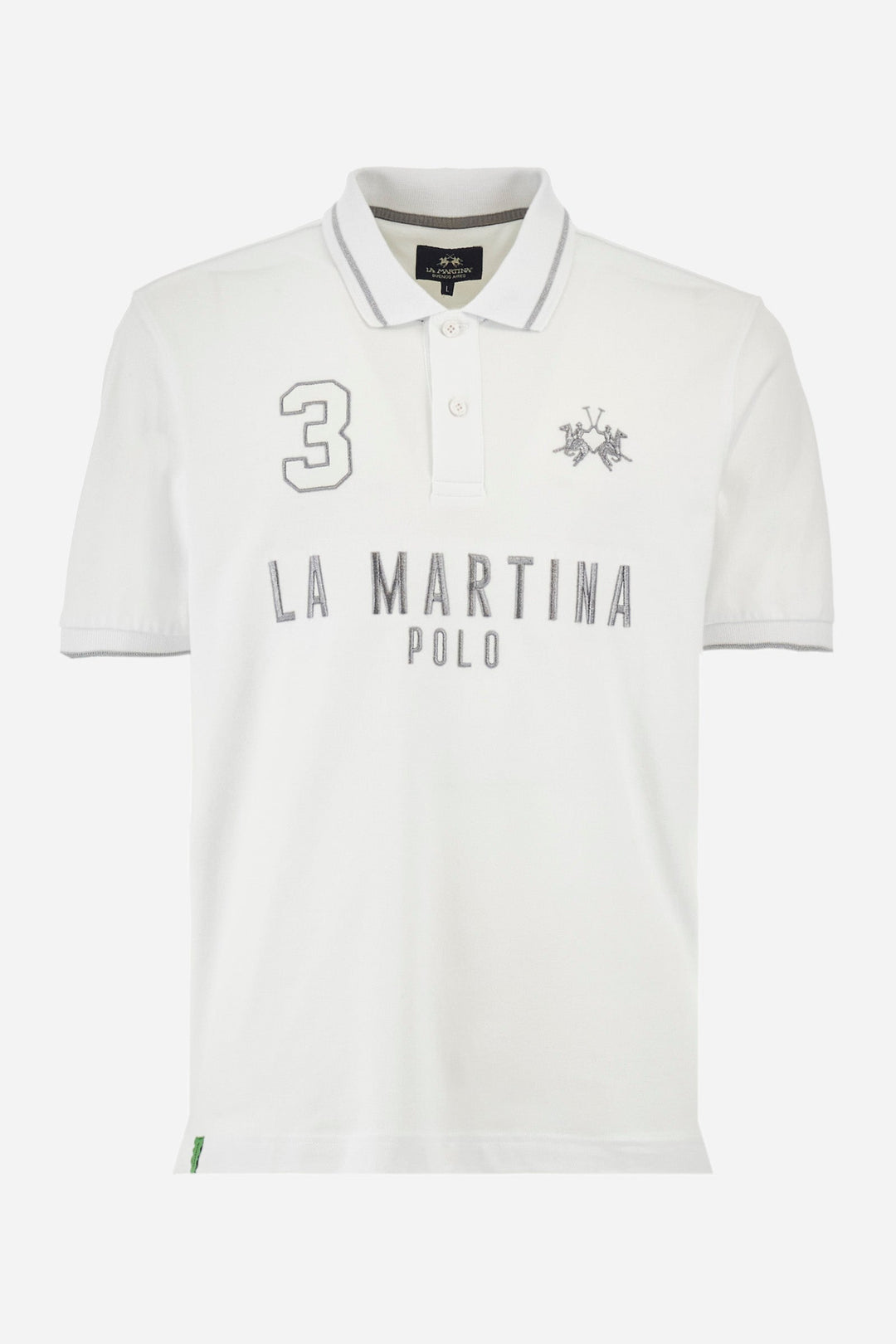 La Martina Regular Fit Polos in Cotton Mix -  YMP320-PK001- Concorde Fashion#color_white-00001