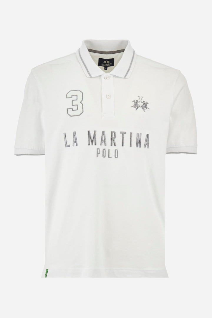 La Martina Regular Fit Polos in Cotton Mix -  YMP320-PK001- Concorde Fashion#color_white-00001