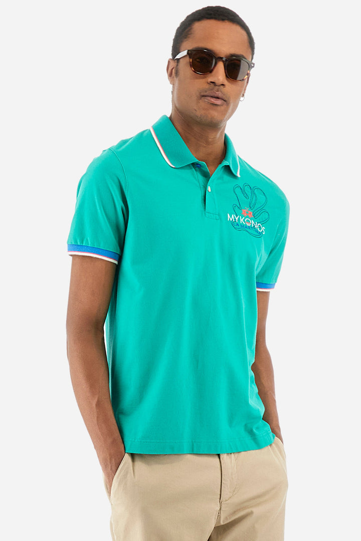 La Martina Regular Fit Polos in Cotton Mix -  YMP321-PK001- Concorde Fashion#color_green-03123