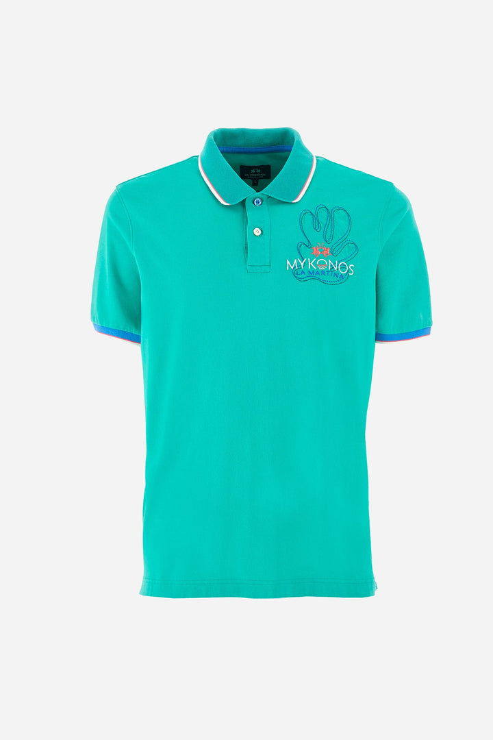 La Martina Regular Fit Polos in Cotton Mix -  YMP321-PK001- Concorde Fashion#color_green-03123