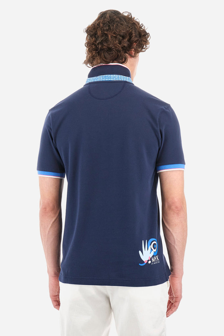 La Martina Regular Fit Polos in Cotton Mix -  YMP321-PK001- Concorde Fashion#color_navy-07017