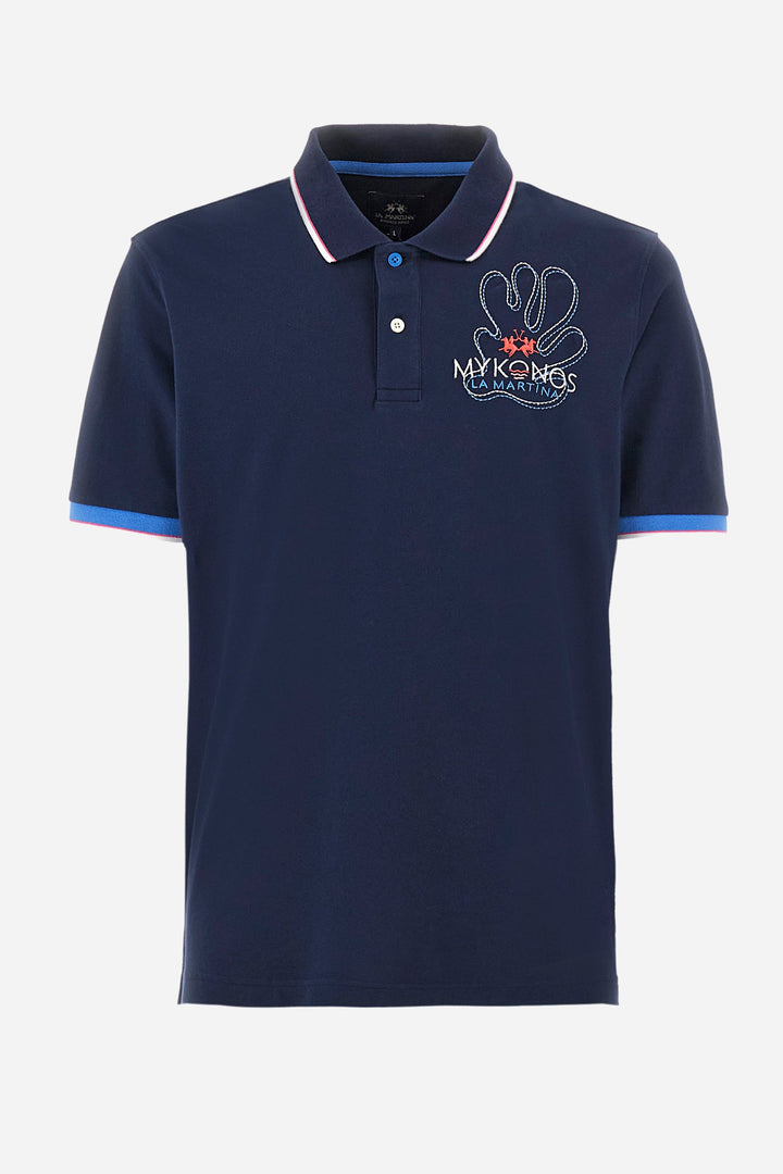 La Martina Regular Fit Polos in Cotton Mix -  YMP321-PK001- Concorde Fashion#color_navy-07017