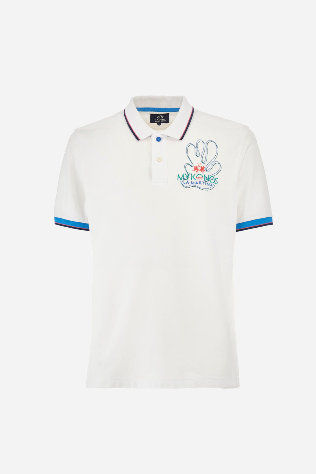La Martina Regular Fit Polos in Cotton Mix -  YMP321-PK001- Concorde Fashion#color_white-00001