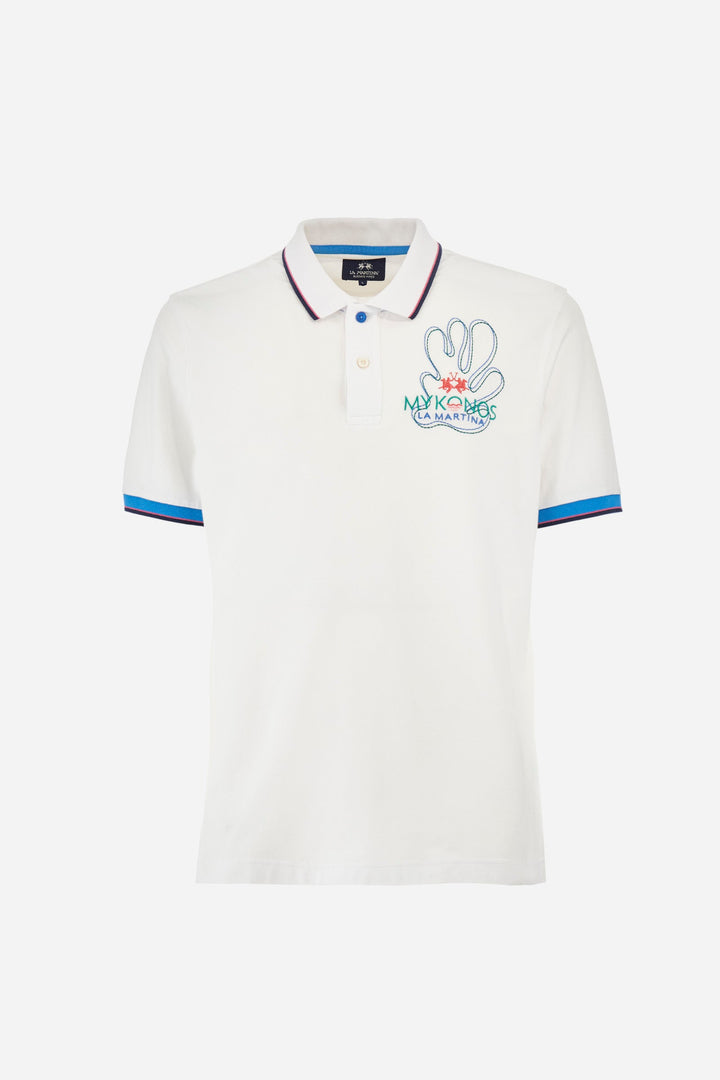 La Martina Regular Fit Polos in Cotton Mix -  YMP321-PK001- Concorde Fashion#color_white-00001