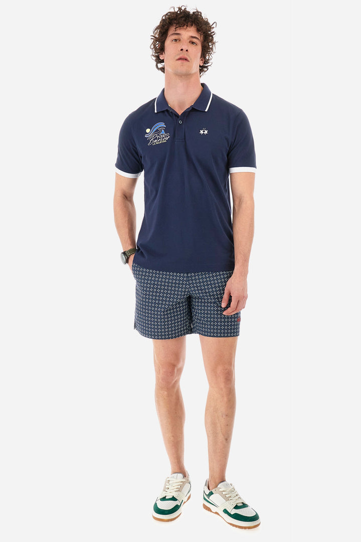 La Martina Regular Fit Polos in Cotton Mix -  YMP322-PK001- Concorde Fashion#color_navy-07017