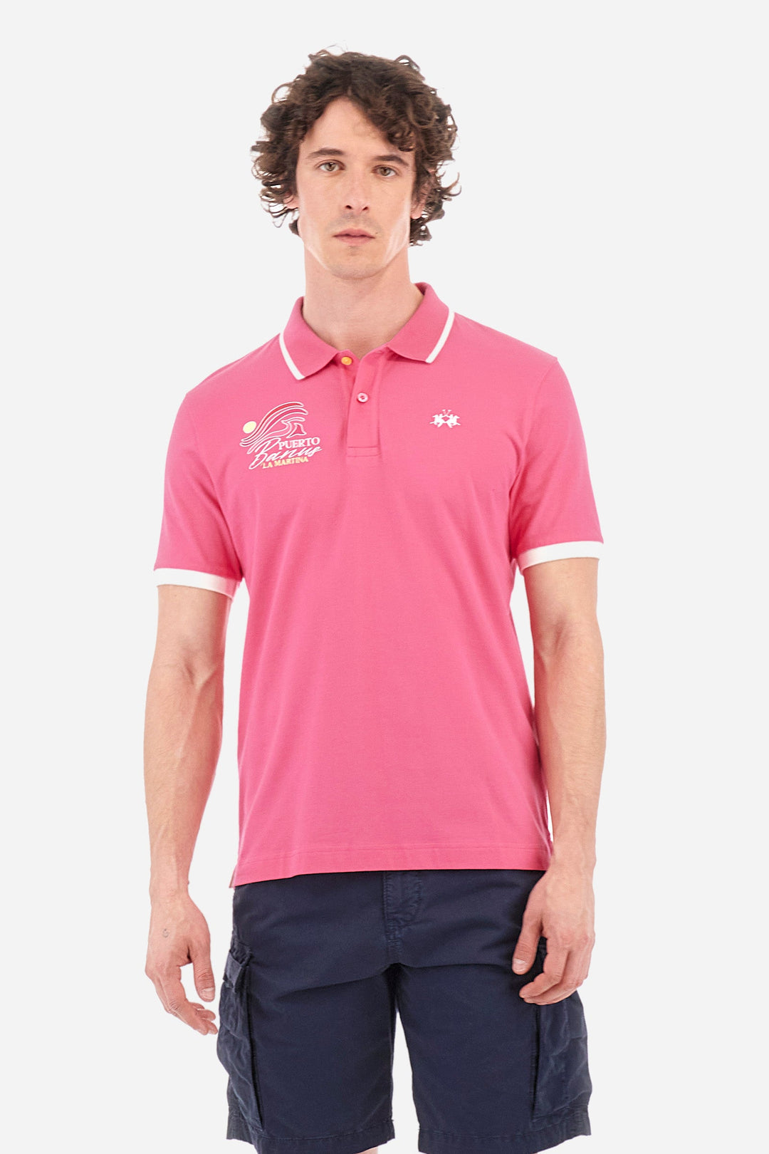La Martina Regular Fit Polos in Cotton Mix -  YMP322-PK001- Concorde Fashion#color_pink-05141