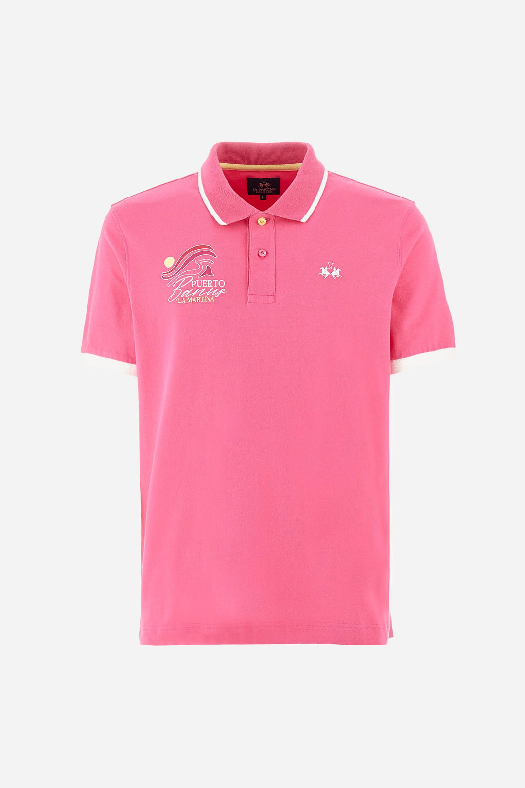 La Martina Regular Fit Polos in Cotton Mix -  YMP322-PK001- Concorde Fashion#color_pink-05141