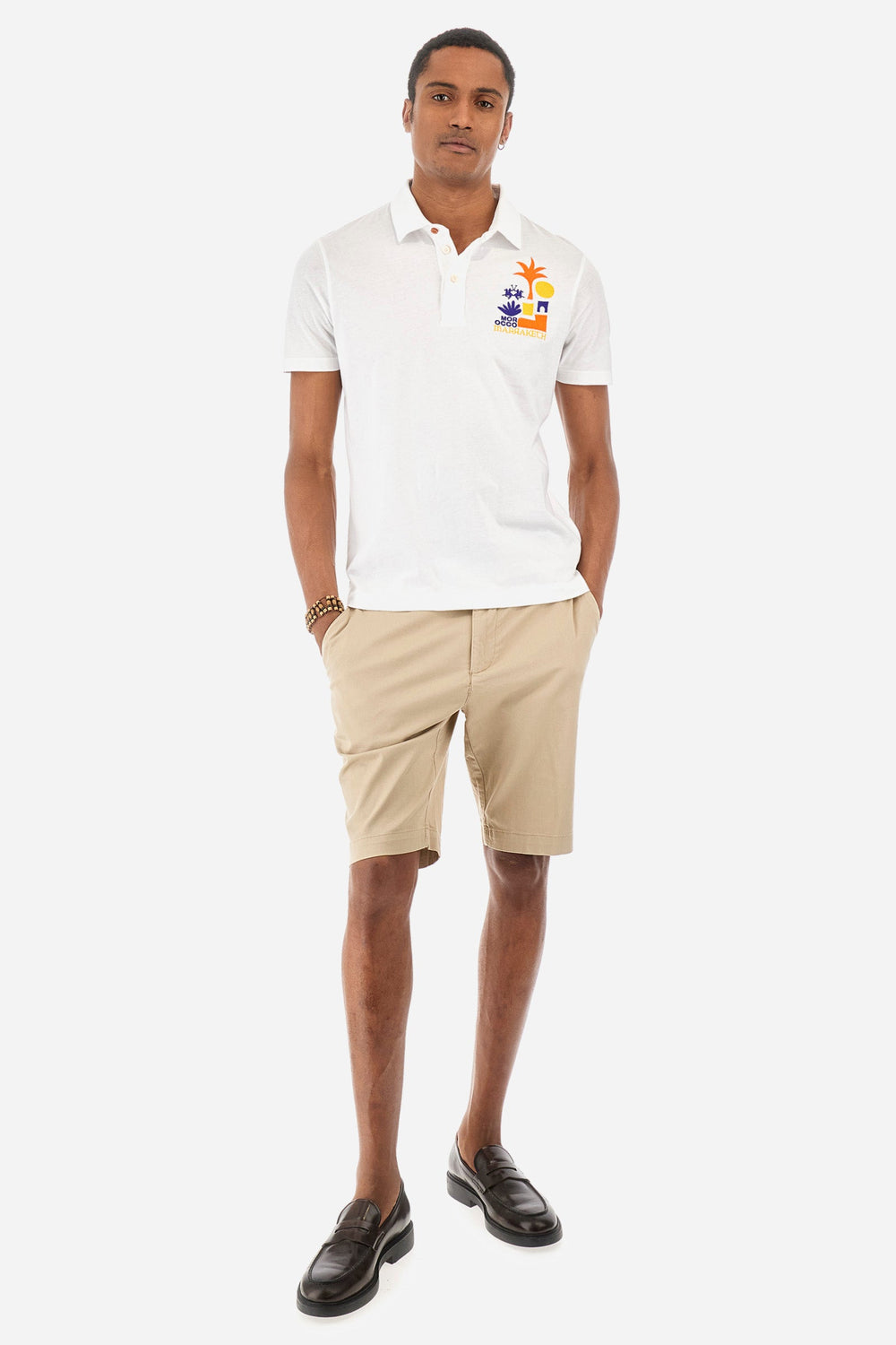La Martina Regular Fit Polos in Cotton -  YMP323-JS395- Concorde Fashion#color_white-00001