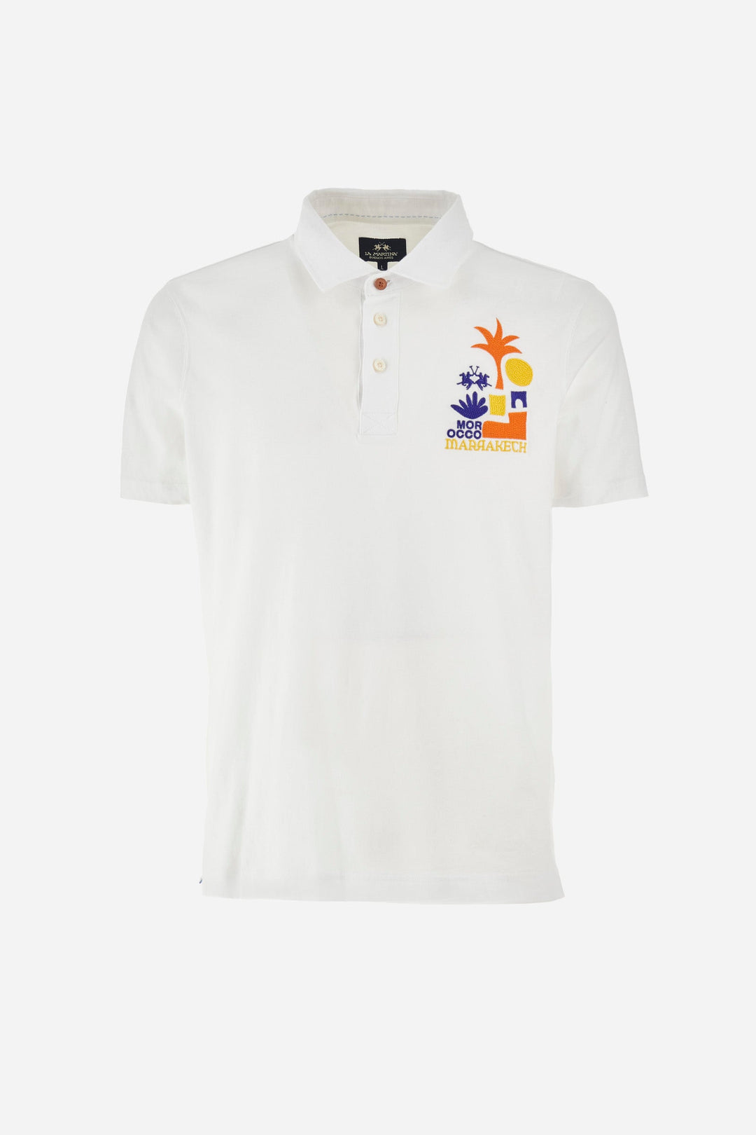 La Martina Regular Fit Polos in Cotton -  YMP323-JS395- Concorde Fashion#color_white-00001